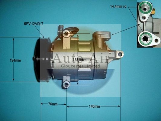 Auto Air 14-8147P A/C Compressor Air Conditioning Fits Citroen Fiat Ford Peugeot