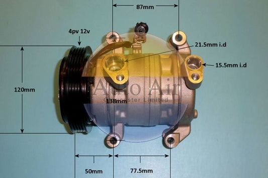 Auto Air 14-0274P A/C Air Con Compressor Air Conditioning Fits Fiat Mitsubishi