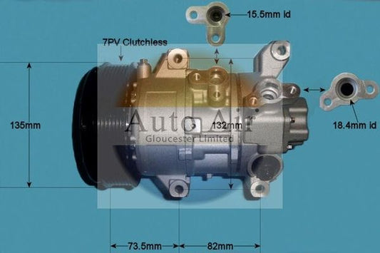 Auto Air 14-4326P A/C Compressor Air Conditioning Fits Toyota Avensis Corolla