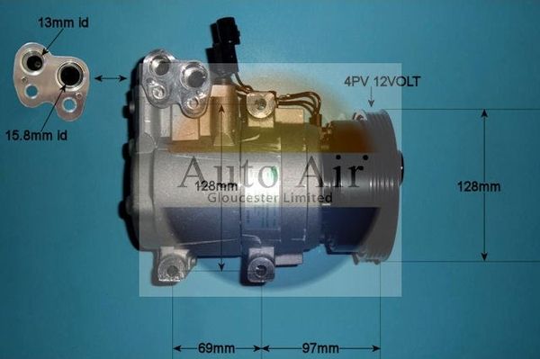 AUTO AIR 14-1017 Air Conditioning Compressor Fits Hyundai Accent Coupe Lantra