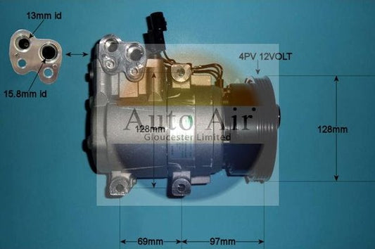 AUTO AIR 14-1017 Air Conditioning Compressor Fits Hyundai Accent Coupe Lantra