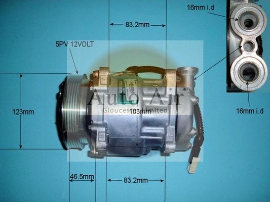 AUTO AIR 14-1500 Air Compressor A/C Air Conditioning Fits Citroen Peugeot