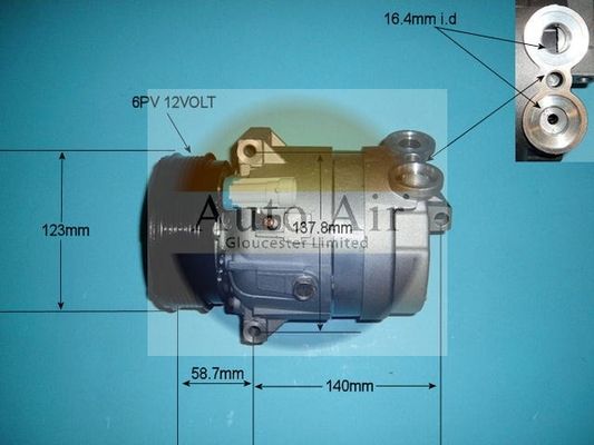 AUTO AIR 14-5302 Air Compressor A/C Air Conditioning Fits Fiat Saab Vauxhall