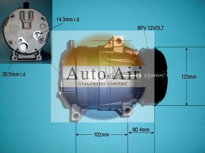 AUTO AIR 14-1101R Air Conditioning Compressor Fits Renault Laguna Vel Satis