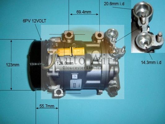 AUTO AIR 14-1311R Air Compressor A/C Air Conditioning Fits Citroen Peugeot