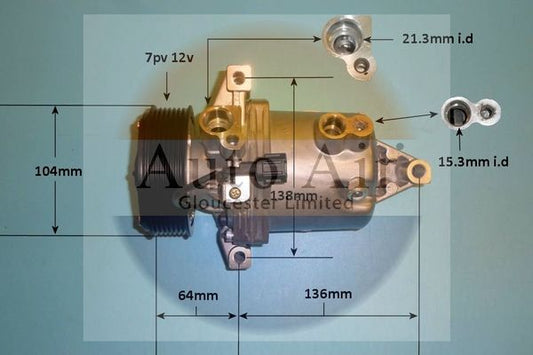 AUTO AIR 14-2089P Air Compressor A/C Air Con Air Conditioning Fits Nissan Juke