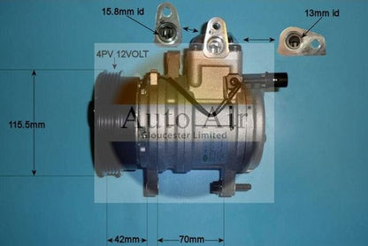 AUTO AIR 14-1037 Air Conditioning Compressor Fits Hyundai i10 Kia Picanto