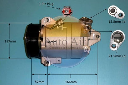 Auto Air 14-0272P A/C Air Con Compressor Air Conditioning Fits Nissan Navara