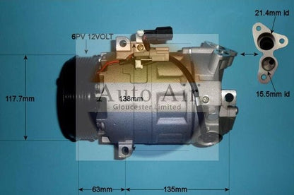 AUTO AIR 14-0343P Air Compressor A/C Air Con Air Conditioning Fits Renault