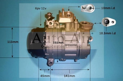 AUTO AIR 14-9790P Air Conditioning Compressor A/C Air Con Replacement Fits Ford