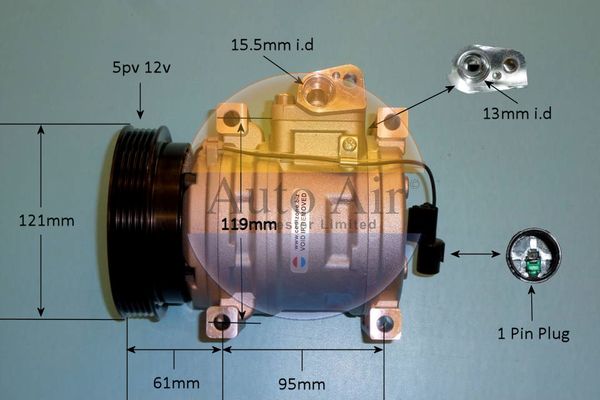AUTO AIR 14-9783P Air Conditioning Compressor A/C Air Con Replacement Repair