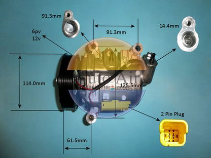 Auto Air 14-9675P A/C Compressor Air Conditioning Fits Peugeot Toyota Vauxhall