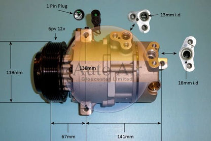 Auto Air 14-2061P A/C Air Con Compressor Air Conditioning Fits Kia Sorento