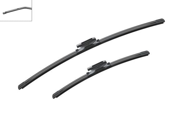 2 x BOSCH AEROTWIN A118S Flat Wiper Blades (Pair) Fits Citroen DS Peugeot Renaul