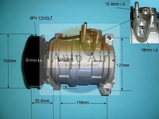 AUTO AIR 14-2203P Air Compressor A/C Air Conditioning Fits Chrysler Voyager