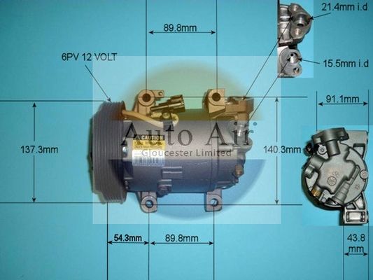 AUTO AIR 14-0002R Air Compressor A/C Air Con Air Conditioning Fits Nissan