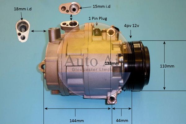 AUTO AIR 14-6469P Air Compressor A/C Air Con Air Conditioning Fits BMW X5