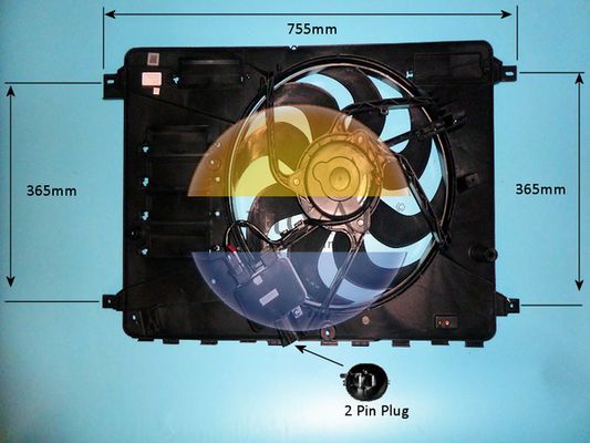 AUTO AIR 05-1049 Radiator Fan Electric Motor Centre Fits Land Rover Freelander 2