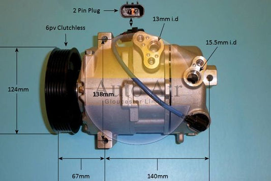 AUTO AIR 14-7009P Air Compressor A/C Air Con Air Conditioning Fits Kia Sorento