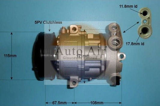 AUTO AIR 14-1446P Air Conditioning Compressor Fits Vauxhall Corsa Corsavan
