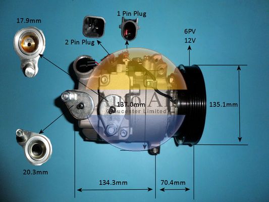 AUTO AIR 14-9690P Air Conditioning Compressor A/C Air Con Replacement For Volvo