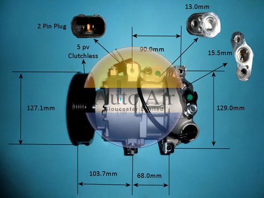 AUTO AIR 14-9775P Air Compressor A/C Air Conditioning Fits Hyundai i40 Kia Rio
