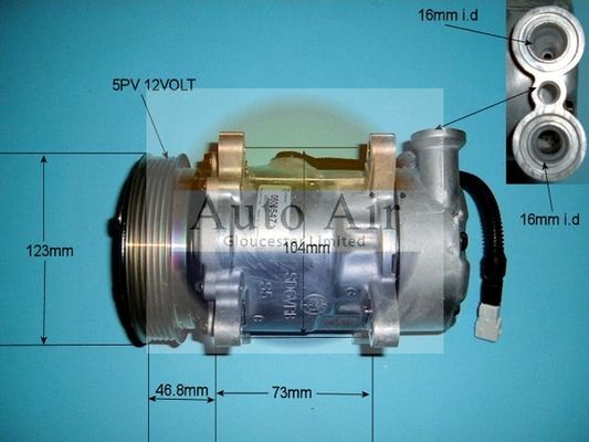 AUTO AIR 14-1431 Air Compressor A/C Air Conditioning Fits Citroen Peugeot