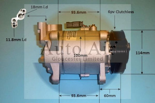 Auto Air 14-0345P A/C Air Con Compressor Air Conditioning Fits BMW Mini