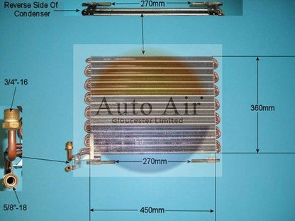 AUTO AIR 16-2012 Air Conditioning Condenser A/C Replacement Fits JOHN DEERE