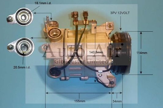 AUTO AIR 14-0075P Air Conditioning Compressor A/C Air Con Replacement For Volvo
