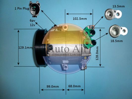 AUTO AIR 14-9780P Air Conditioning Compressor Fits Hyundai ix20 Kia Soul Venga