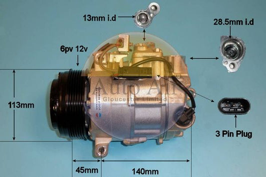 Auto Air 14-1280P A/C Air Con Compressor Air Conditioning Fits Mercedes-Benz