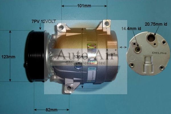 AUTO AIR 14-1118 Air Conditioning Compressor Fits Nissan Renault Vauxhall