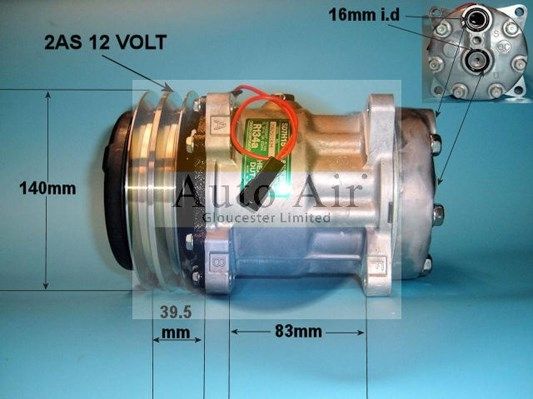 AUTO AIR 14-7952 Air Conditioning Compressor A/C Air Con Replacement 12V Voltage