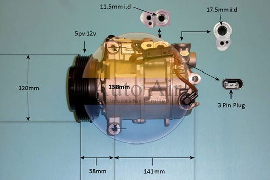 AUTO AIR 14-5973P Air Compressor A/C Air Conditioning Fits Mercedes-Benz