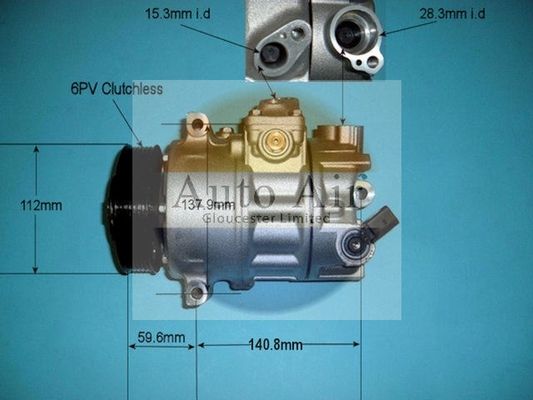 AUTO AIR 14-9698P Air Conditioning Compressor Fits Audi Cupra Seat Skoda VW