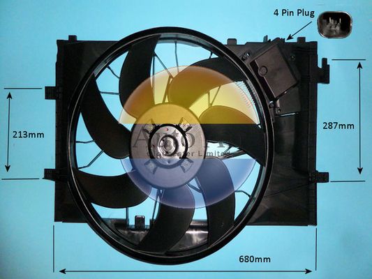 AUTO AIR 05-1219 Radiator Fan Electric Motor Centre Fits Mercedes-Benz C-Class