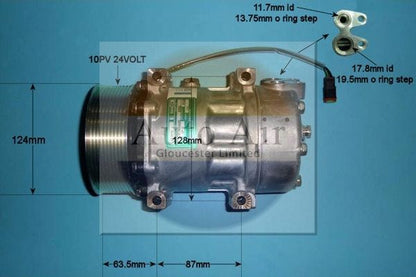 AUTO AIR 14-0058 Air Conditioning Compressor A/C Air Con Replacement 24V Voltage