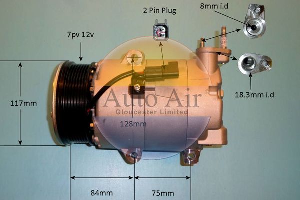 Auto Air 14-0356P A/C Air Con Compressor Air Conditioning Fits Ford Transit