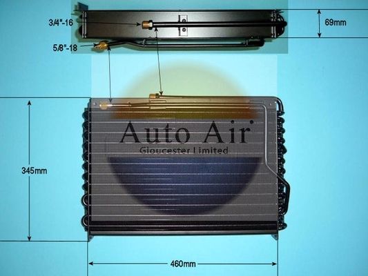 AUTO AIR 16-2018 Air Conditioning Condenser Air Con 4-Point Mount Replacement