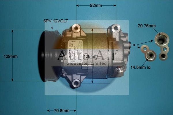 AUTO AIR 14-1111 Air Compressor A/C Air Conditioning Fits Nissan Renault