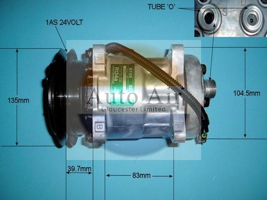 AUTO AIR 14-5044 Air Conditioning Compressor A/C Air Con Replacement 24V Voltage