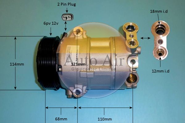 AUTO AIR 14-7134 Air Compressor A/C Air Conditioning Fits Fiat Tipo 500L