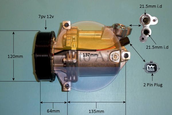 Auto Air 14-1820P A/C Air Con Compressor Air Conditioning Fits Dacia Nissan