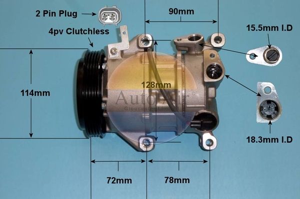 Auto Air 14-0199P A/C Air Con Compressor Air Conditioning Fits Subaru Toyota