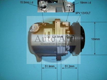 AUTO AIR 14-7002R Air Conditioning Compressor A/C Air Con Replacement For Smart