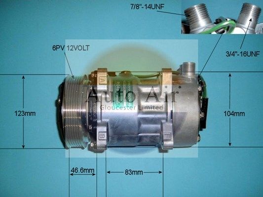 AUTO AIR 14-7554 Air Compressor A/C Air Con Air Conditioning Fits Volvo 960
