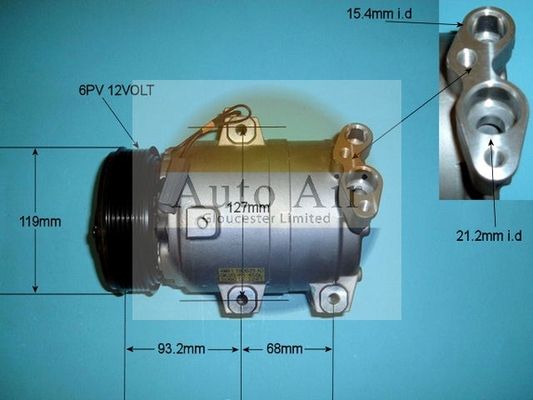 AUTO AIR 14-1107P Air Compressor A/C Air Con Air Conditioning Fits Mazda Mazda6