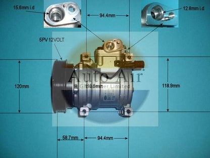 Auto Air 14-9774 A/C Compressor Air Conditioning Fits Hyundai i10 Kia Picanto
