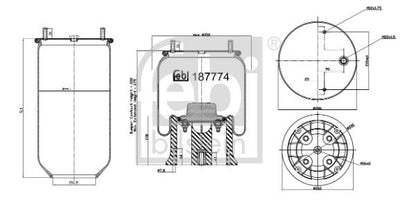 Air Suspension Bellow Febi Bilstein 187774 Fits KRONE